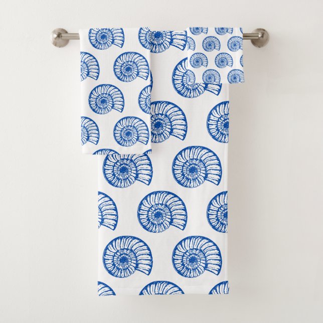 Muscheln in Blau und Weiß Badhandtuch Set (Insitu)