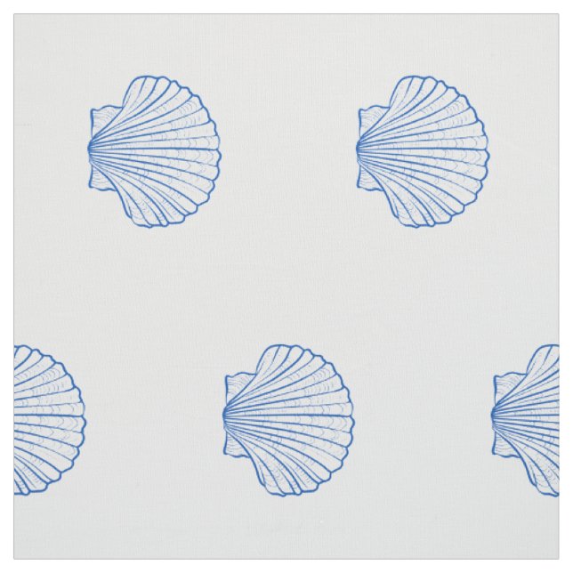 Muscheln in Blau und Weiß Stoff (Muster)