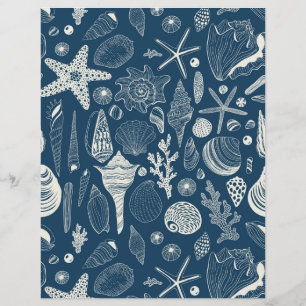 Muscheln in dunkelblau