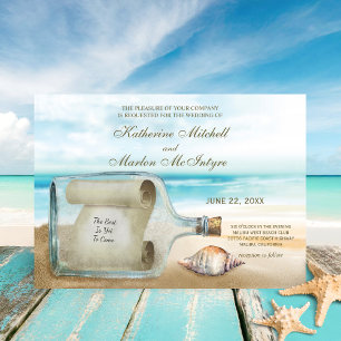 Muscheln in Flaschen   Nautische Hochzeit Einladung