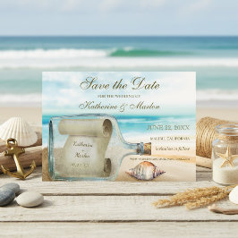 Muscheln in Flaschen | Nautische Hochzeit Save The Date
