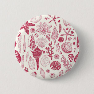 Muscheln in Viva Magenta - Farbe des Jahres 2023 Button