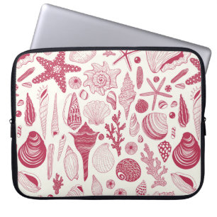 Muscheln in Viva Magenta - Farbe des Jahres 2023 Laptopschutzhülle