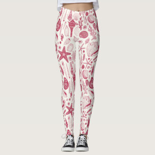 Muscheln in Viva Magenta - Farbe des Jahres 2023 Leggings
