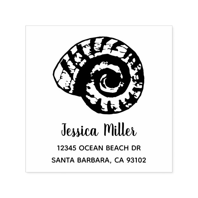 Muscheln Individuelle Name Rücksendeadresse Permastempel (Design)