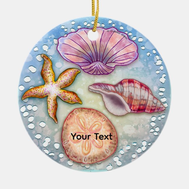 Muscheln Keramik Ornament (Vorne)