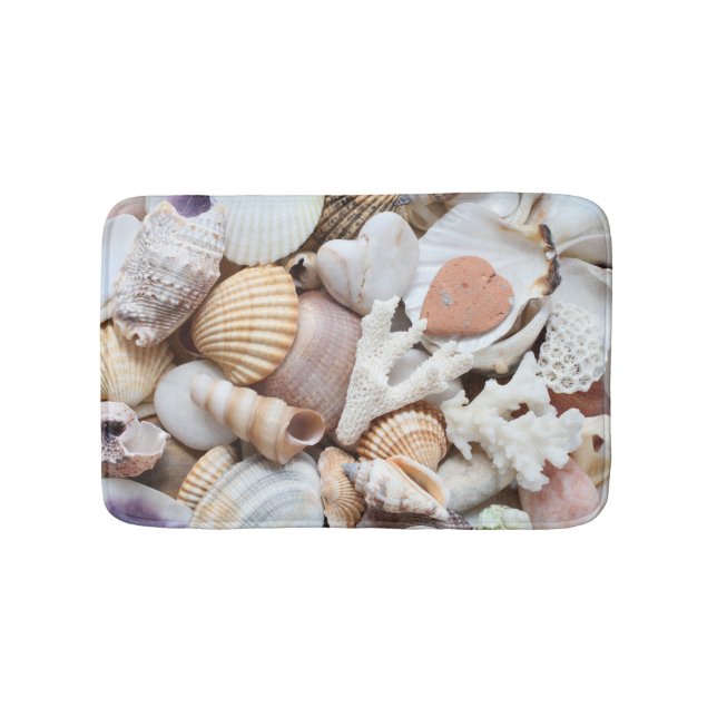 Muscheln Korallenuntergrund Badematte (Vorderseite)