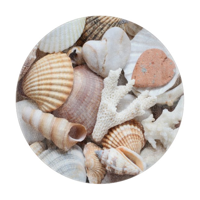 Muscheln Korallenuntergrund Schneidebrett (Vorderseite)