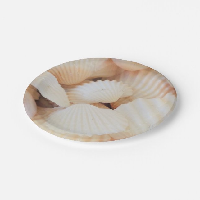 Muscheln Liebe, Summer Beach Picnic, Papiertafel Pappteller (Schrägansicht)