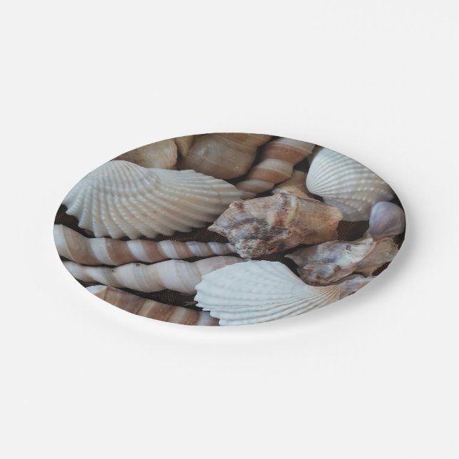 Muscheln Liebe, Summer Beach Picnic, Papiertafel Pappteller (Schrägansicht)