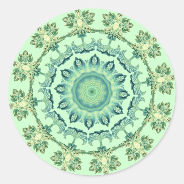 Muscheln Mandala Runder Aufkleber (Vorderseite)