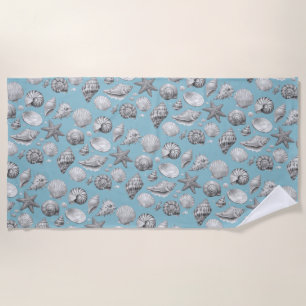 Muscheln. Maritim. Strandtuch