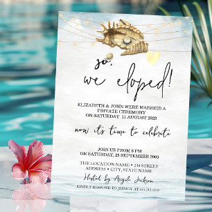 Muscheln,Meer,Lichterketten Hochzeit Elopement   Einladung