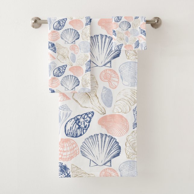 Muscheln Nahtloses Muster Badhandtuch Set (Insitu)