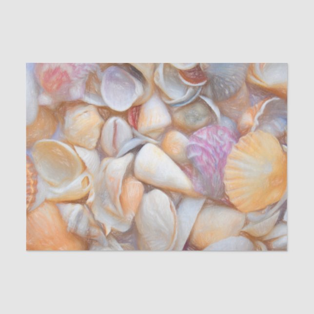 Muscheln Ocean Beach Decoupage Art Design Seidenpapier (Vorderseite)