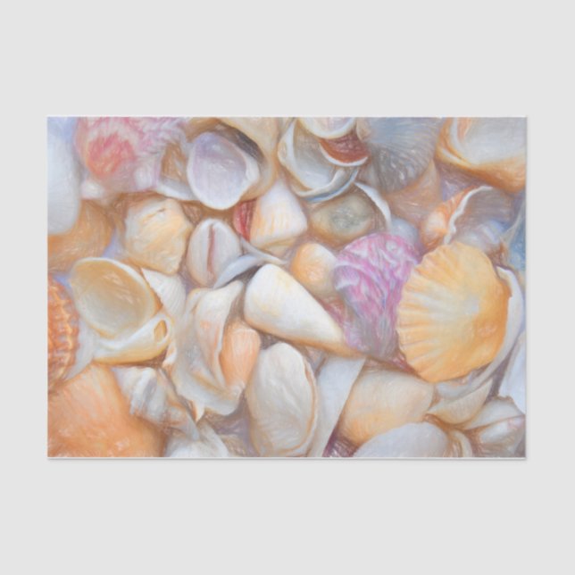 Muscheln Ocean Beach Decoupage Art Design Seidenpapier (Vorderseite)