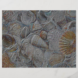 Muscheln Ocean Beach Gray Gold Silver Decoupage