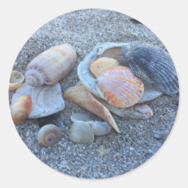 Muscheln Paradise Beach Runder Aufkleber