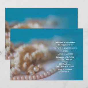 Muscheln & Perlen Elegante Bemalte Strand-Einladun Einladung