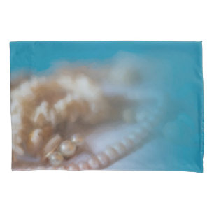 Muscheln & Perlen gemalter Blick modernes Meeresth Kissenbezug