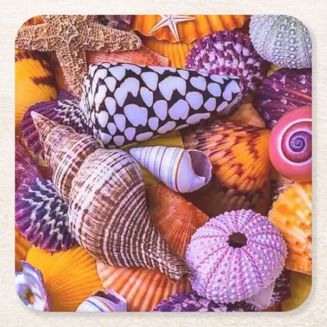 Muscheln Rechteckiger Pappuntersetzer (Vorderseite)