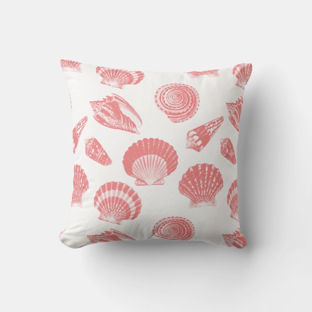 Muscheln - rosa und weiß kissen (Vorderseite)