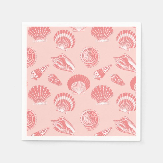 Muscheln - rosa und weiß serviette (Vorderseite)