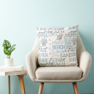 Muscheln Sea Sand Blue Kissen