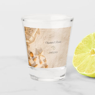 Muscheln Seil Sand Hochzeit Schnapsglas