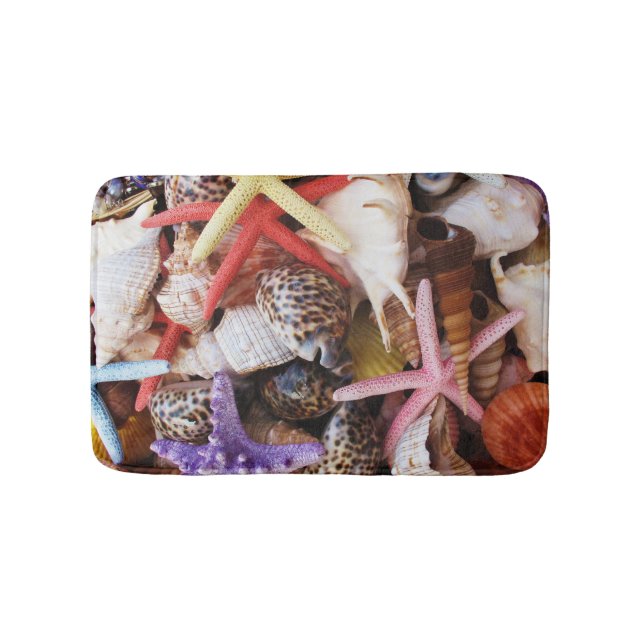 Muscheln Starfish Farbige Muschel Badematte (Vorderseite)