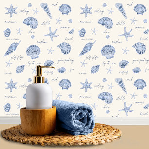 Muscheln Starfish Sun Fun Text Blau ID918 Tapete