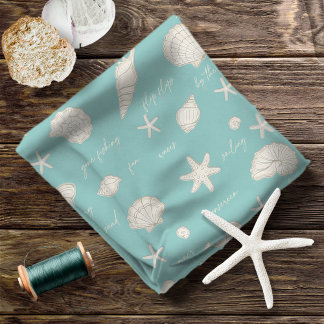 Muscheln Starfish Sun Fun Text Elfenbein ID918 Stoff