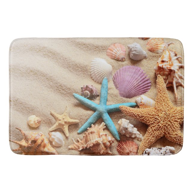 Muscheln und Bademantel Badematte (Vorderseite)