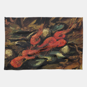 Muscheln und Garnelen von Vincent van Gogh Geschirrtuch