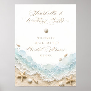Muscheln und Hochzeitsglocken Brautparty Willkomme Poster