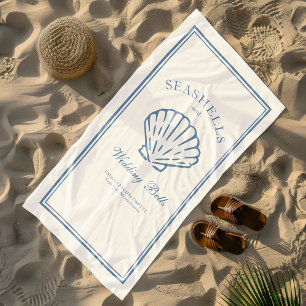 Muscheln und Hochzeitsglocken Junggesellinnenabsch Strandtuch