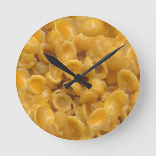 Muscheln und Käse Runde Wanduhr (Vorderseite)