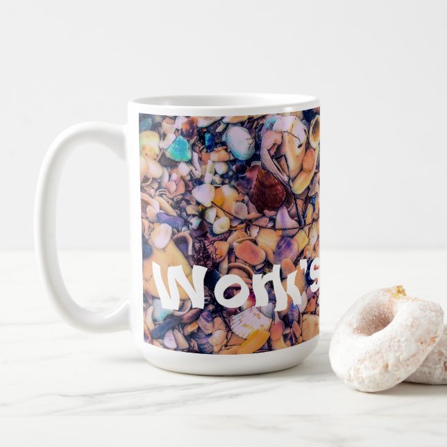Muscheln und Kies Kaffeetasse (Mit Donut)