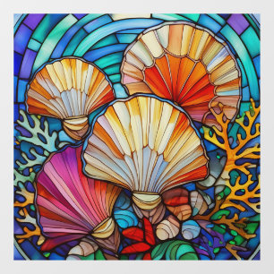 Muscheln und Korallen, Glasmalereien Fensteraufkleber