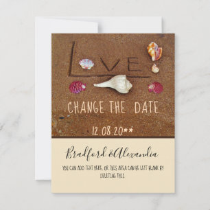Muscheln und Liebe für Hochzeiten am Strand Save The Date