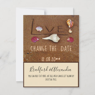 Muscheln und Lieben für Hochzeiten am Strand änder Save The Date