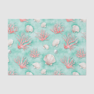 Muscheln und Ozeanwellen Muster (12) Seidenpapier