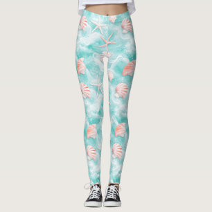 Muscheln und Ozeanwellen Muster (1) Leggings