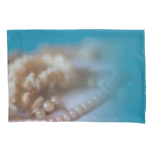Muscheln und Perlen bemalt Aussehen Modern Beach T Kissenbezug (Vorderseite)