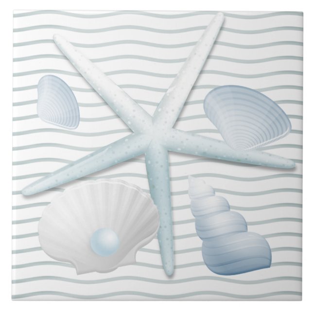 Muscheln und Perlen Fliese (Vorderseite)