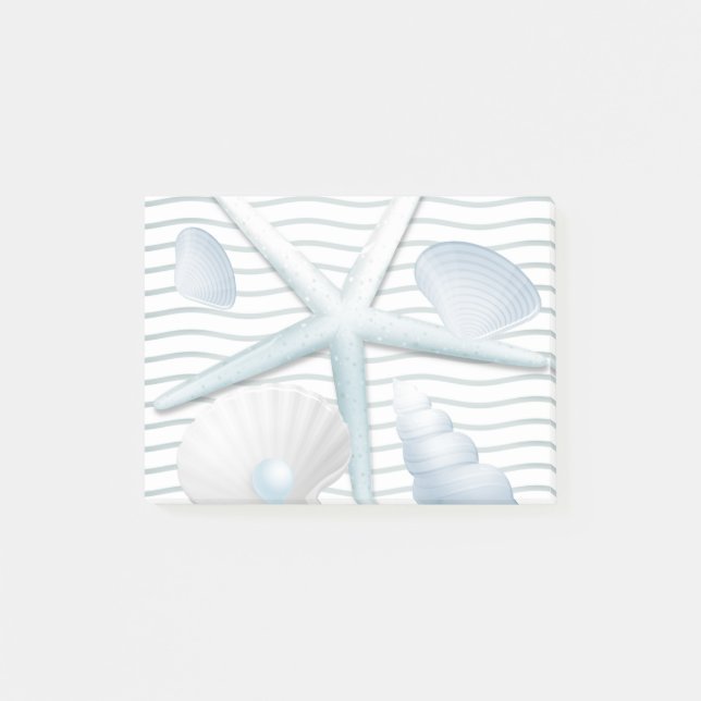 Muscheln und Perlen Post-it Klebezettel (Vorderseite)