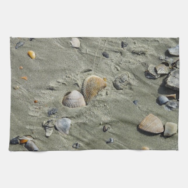 Muscheln und Sand Handtuch (Horizontal)