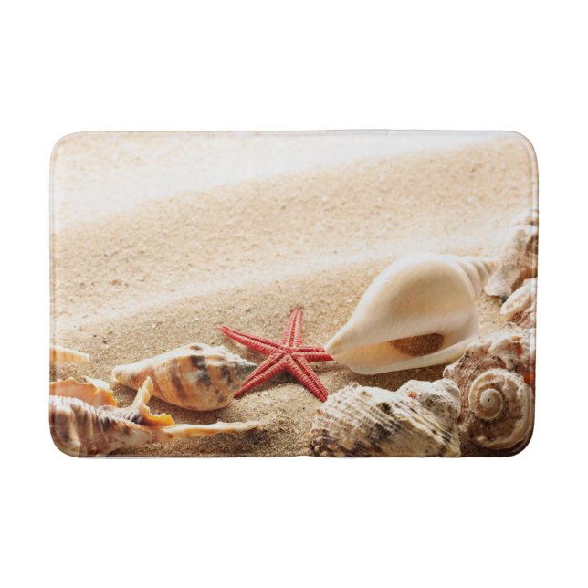 Muscheln und Sandbadematte Badematte (Vorderseite)