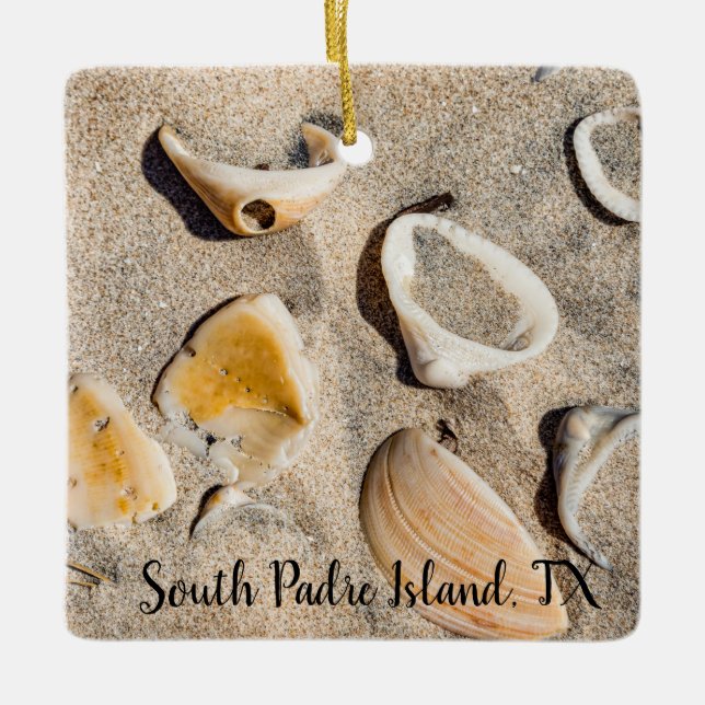 Muscheln und Sanddünen Keramikornament (Vorderseite)