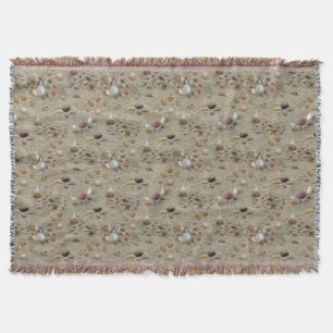 Muscheln und Sandküste am Strand Decke